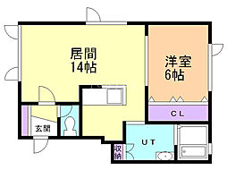 イナバAP.1 1LDKの間取図画像