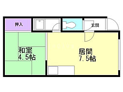 コーポグリーンピジョン 1DKの間取図画像