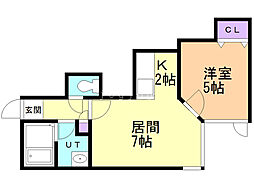 コンフォーティア 1LDKの間取図画像