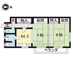 広田マンション 2DKの間取図画像