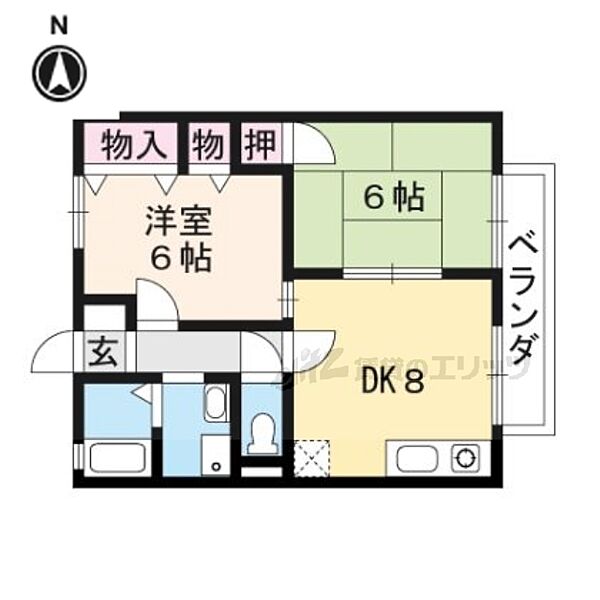 京都府京都市右京区嵯峨北堀町(賃貸アパート2LDK・1階・47.00㎡)の写真 その2