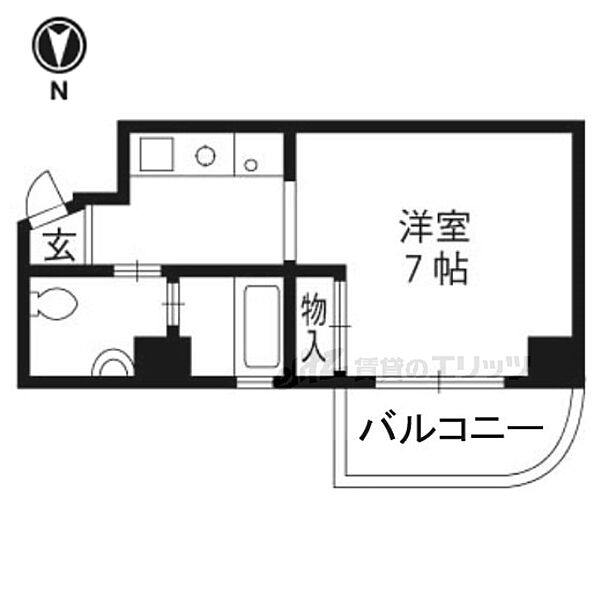 シルクコート嵐山 205｜京都府京都市西京区嵐山薬師下町(賃貸マンション1K・2階・22.83㎡)の写真 その2