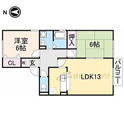 第三杉荘 2LDKの間取図画像