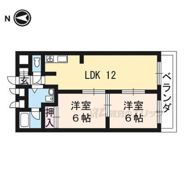 第21長栄コーポ小山 202｜京都府京都市西京区松尾木ノ曽町(賃貸マンション2LDK・2階・53.10㎡)の写真 その2