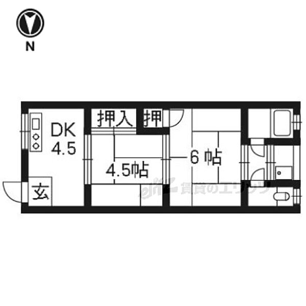 みそのハイツ 11｜京都府京都市西京区松尾大利町(賃貸アパート2K・2階・32.00㎡)の写真 その2