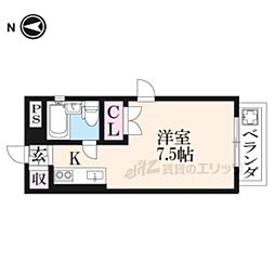 ツインヒル館 1Kの間取図画像