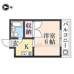 二和ルモンド並河 ワンルームの間取図画像