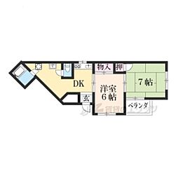 コーポ静 2Kの間取図画像