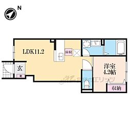 ベルード篠山口 1LDKの間取図画像