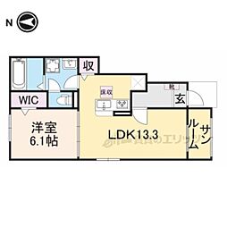 クレール丹波篠山 II 1LDKの間取図画像