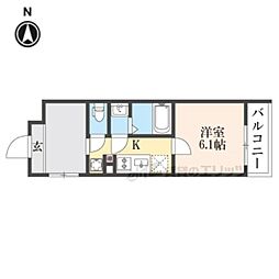 STANDZ金閣寺前 1Kの間取図画像
