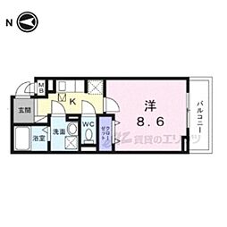 ヒカルサ京都大宮中林II 1Kの間取図画像