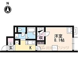 レオネクストセントラルささ山 1Kの間取図画像