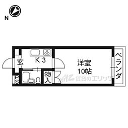 ハーベストハウス嵐山 1Kの間取図画像