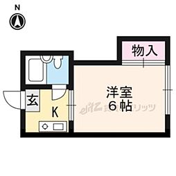 ドメーヌ上賀茂 1Kの間取図画像