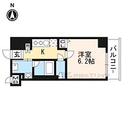 アスヴェル京都西七条 1Kの間取図画像