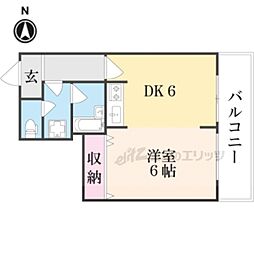 ルミエール御池 1DKの間取図画像