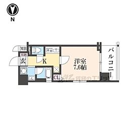 ベラジオレガシー京都西七条 1Kの間取図画像