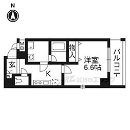 アスヴェル京都二条駅前 1Kの間取図画像