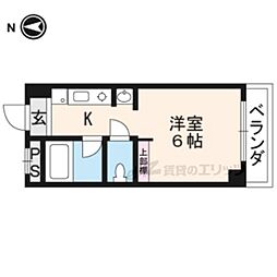 ウエストヴィレッジ3 1Kの間取図画像