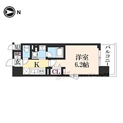 ASVER京都四条西院 1Kの間取図画像