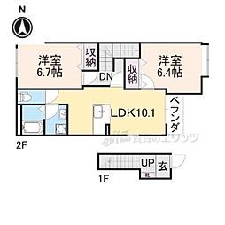 サニー・プレール 2LDKの間取図画像