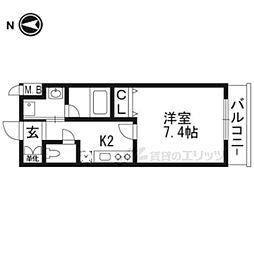 ベラジオ京都壬生イーストゲート 1Kの間取図画像