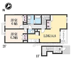 アンシャンテ 2LDKの間取図画像