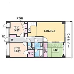 シャルマンコーポ草津野村 3LDKの間取図画像