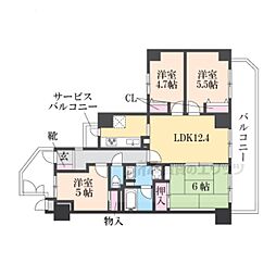 コスモ守山TWINTOWER 4LDKの間取図画像