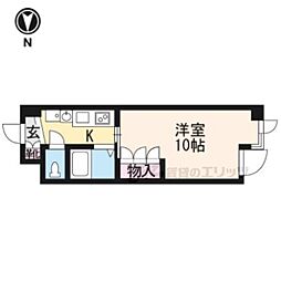リベリー南草津 1Kの間取図画像