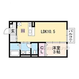 コリーナ 1Kの間取図画像