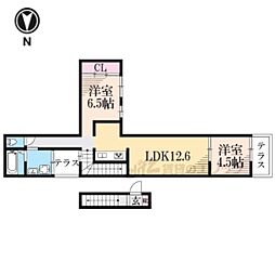 plaisir 2LDKの間取図画像