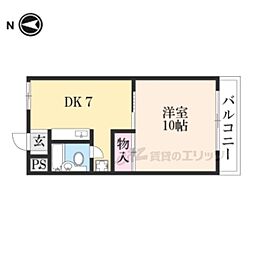 フナダハイツ 1DKの間取図画像