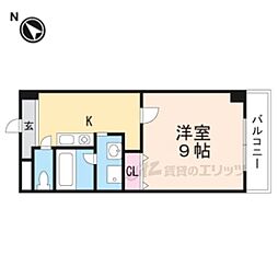 千秀11 1Kの間取図画像