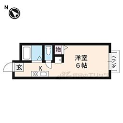 グランエクレール ワンルームの間取図画像