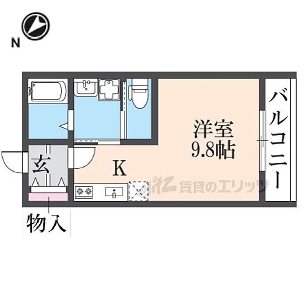 滋賀県守山市下之郷1丁目字向八代(賃貸アパート1R・2階・25.67㎡)の写真 その2