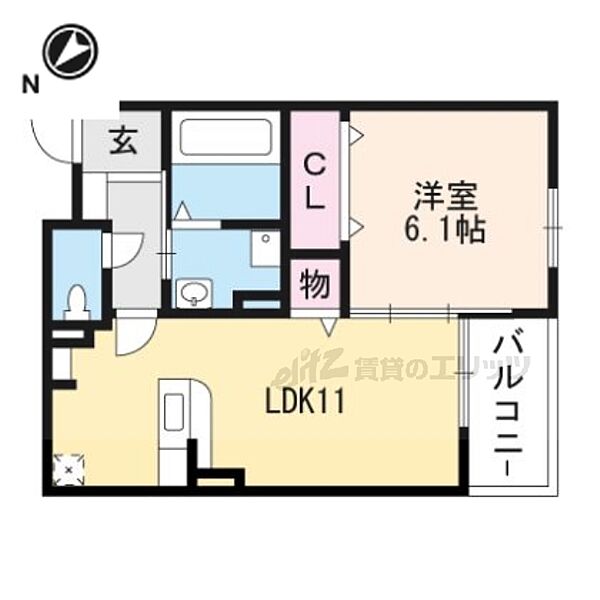 滋賀県甲賀市水口町神明(賃貸アパート1LDK・1階・42.60㎡)の写真 その2