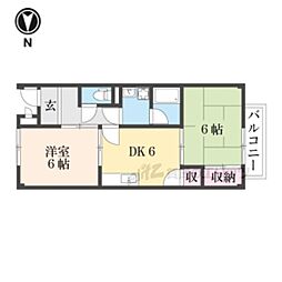 メゾン若松 2DKの間取図画像