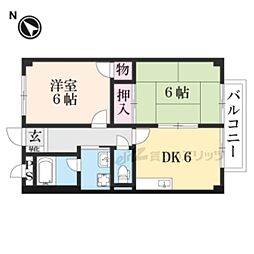 メゾン昴 2DKの間取図画像