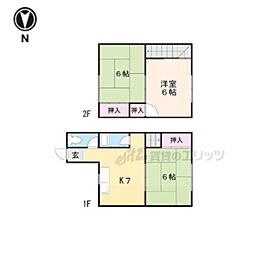 ハイツ岡入1 3Kの間取図画像
