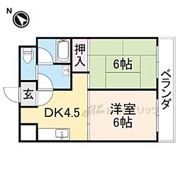 JR東海道・山陽本線 河瀬駅 徒歩2分の賃貸アパート 2階2Kの間取り