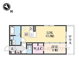 D-ROOM平井A棟 1LDKの間取図画像
