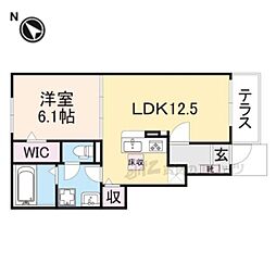 ヒカルサ大津唐崎I 1LDKの間取図画像