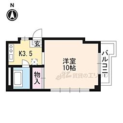 小堀マンション 1Kの間取図画像