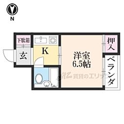 松儀ハイツ ワンルームの間取図画像