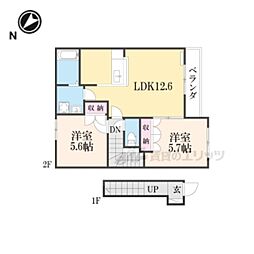 アルテイシア 2LDKの間取図画像