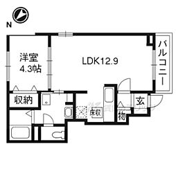 ブリーズヒル 1LDKの間取図画像