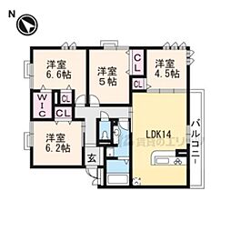 グランプリュスK 4LDKの間取図画像