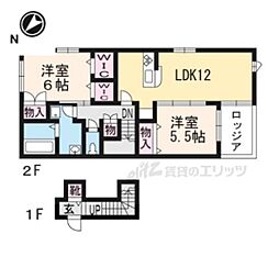 オルサ・マジョーレ 2LDKの間取図画像